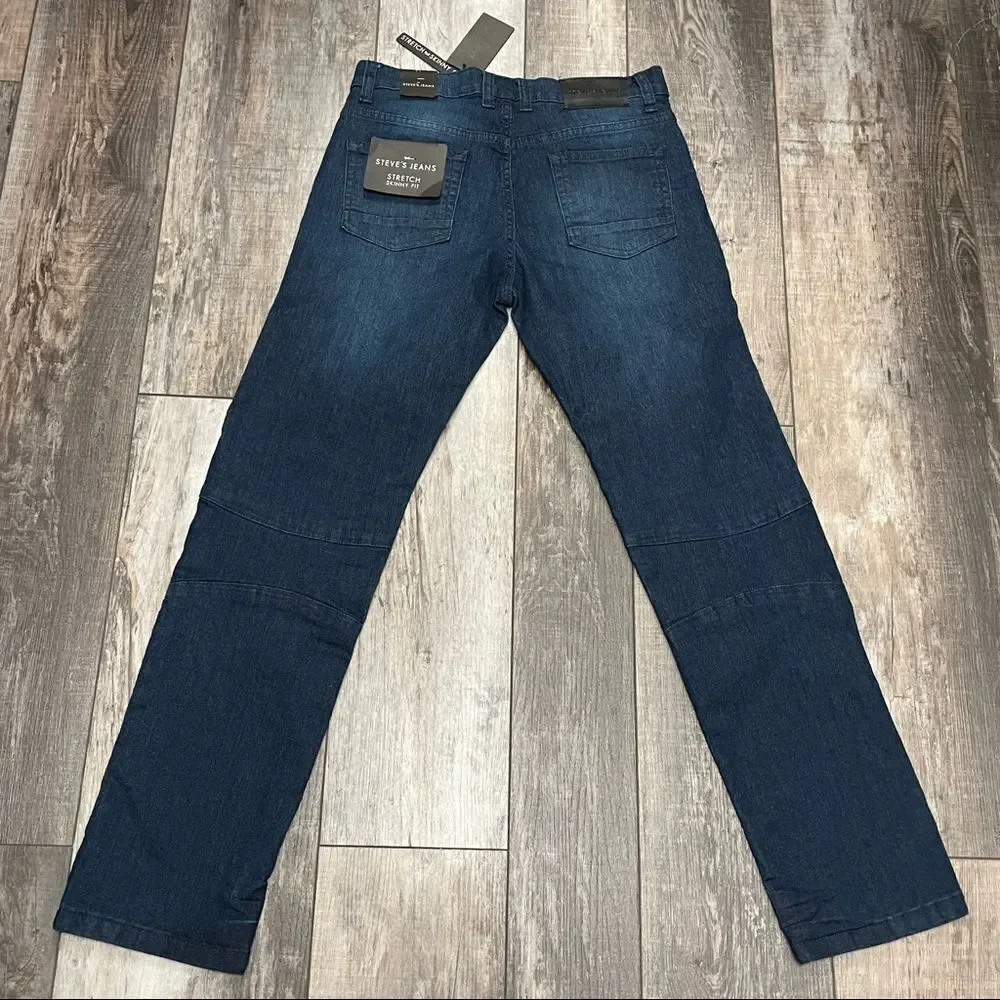 NWT Steve’s Jeans Moto Skinny Jeans Dark Wash Color Is Called Charles Size 16
